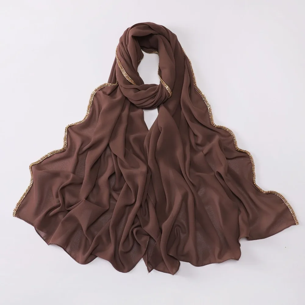 

Универсальный элегантный шелковый платок с блестящим алмазным узором, солнцезащитная шаль, мягкий дышащий головной убор для женщин на Рамадан