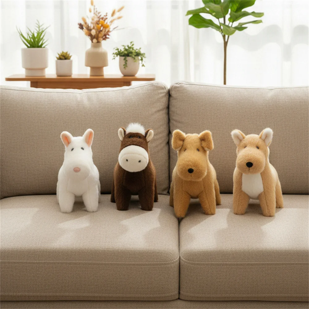 20/30cm de pie lindo cachorro muñeca de peluche Golden Retriever Fox Terrier Corgi juguete de peluche compañero muñeca regalo de cumpleaños para niños