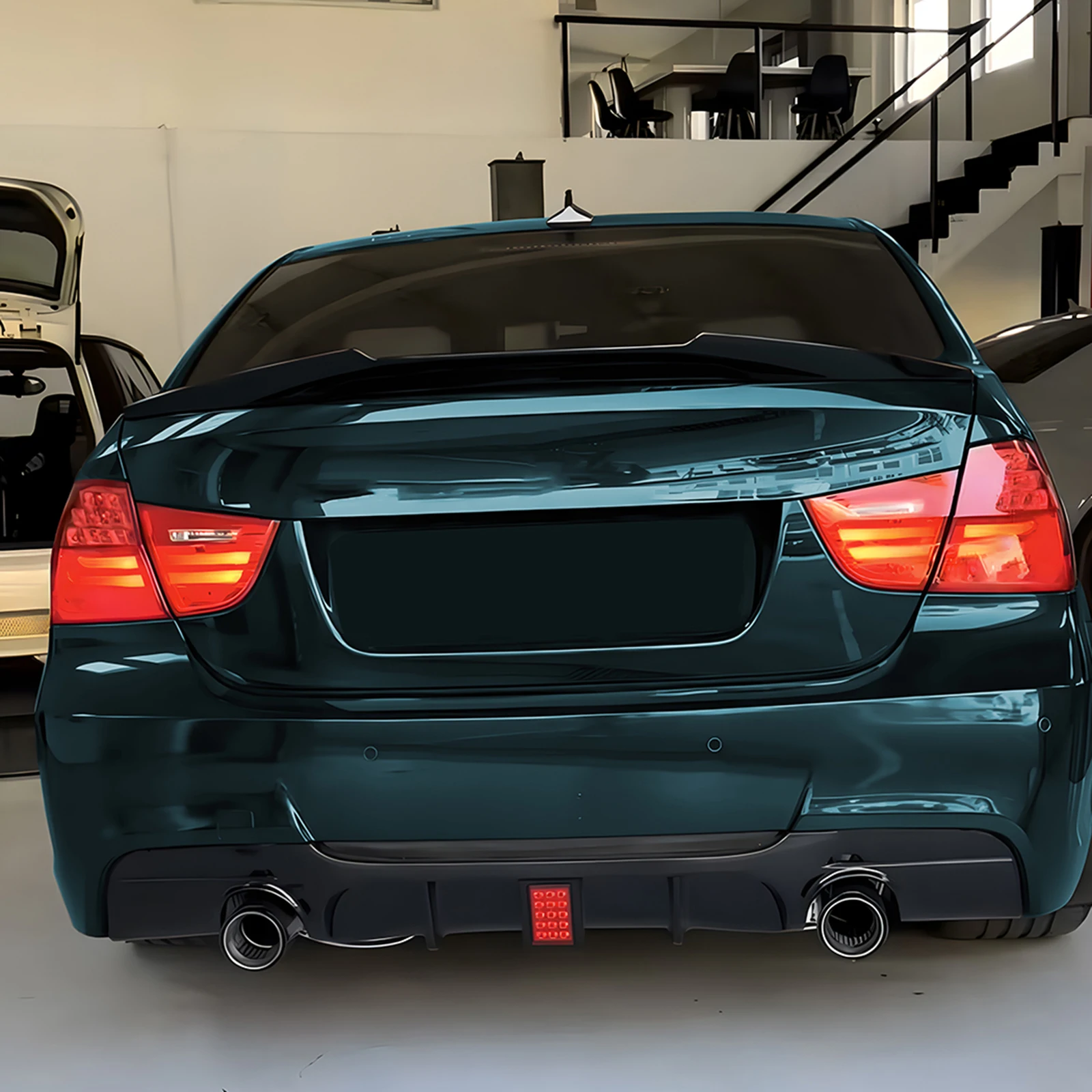 

Задний бампер с накладкой-спойлером, диффузором и световыми элементами для BMW 3 серии E90 E91 M Sport 2005-2012, аксессуары для авто