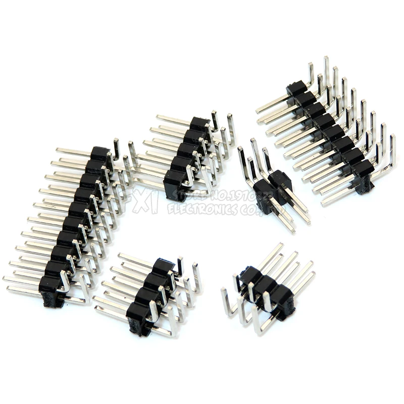 R/A 2,54 mm dwurzędowy kątowy męski Breakaway PCB Board Pin Header Connector Pinheader 2 * 3/4/10/12/15/40Pin dla Arduino