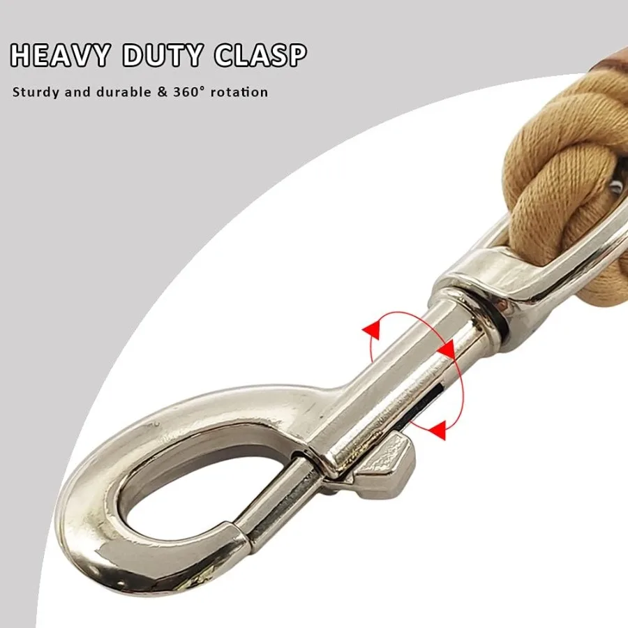 مقود كلب قطني شديد التحمل بطول 10 أقدام مقود حبل قوي مقبض ناعم للكلاب المتوسطة الكبيرة والتنزه والتخييم واستكشاف وول