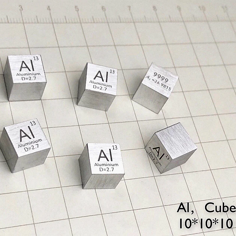 1 PC High purity 4N aluminum metal aluminum cube 10mm 2.7g Al Hobby Gift