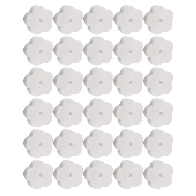 30pcs White Flower Designed Sponge Filtering Sponges Oil-absorbing Scum Sponge Cleaning Scumbug Spa Absorbing Sponges filter