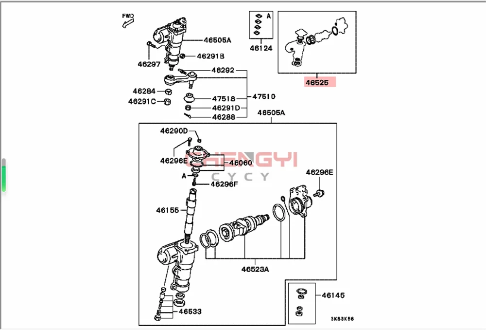 Power Steering Gear Rack Box Repair Seal Kit For Pajero Montero K96W V11W V23W V31W V32W V33W V43W V45W MR151061 images - 6