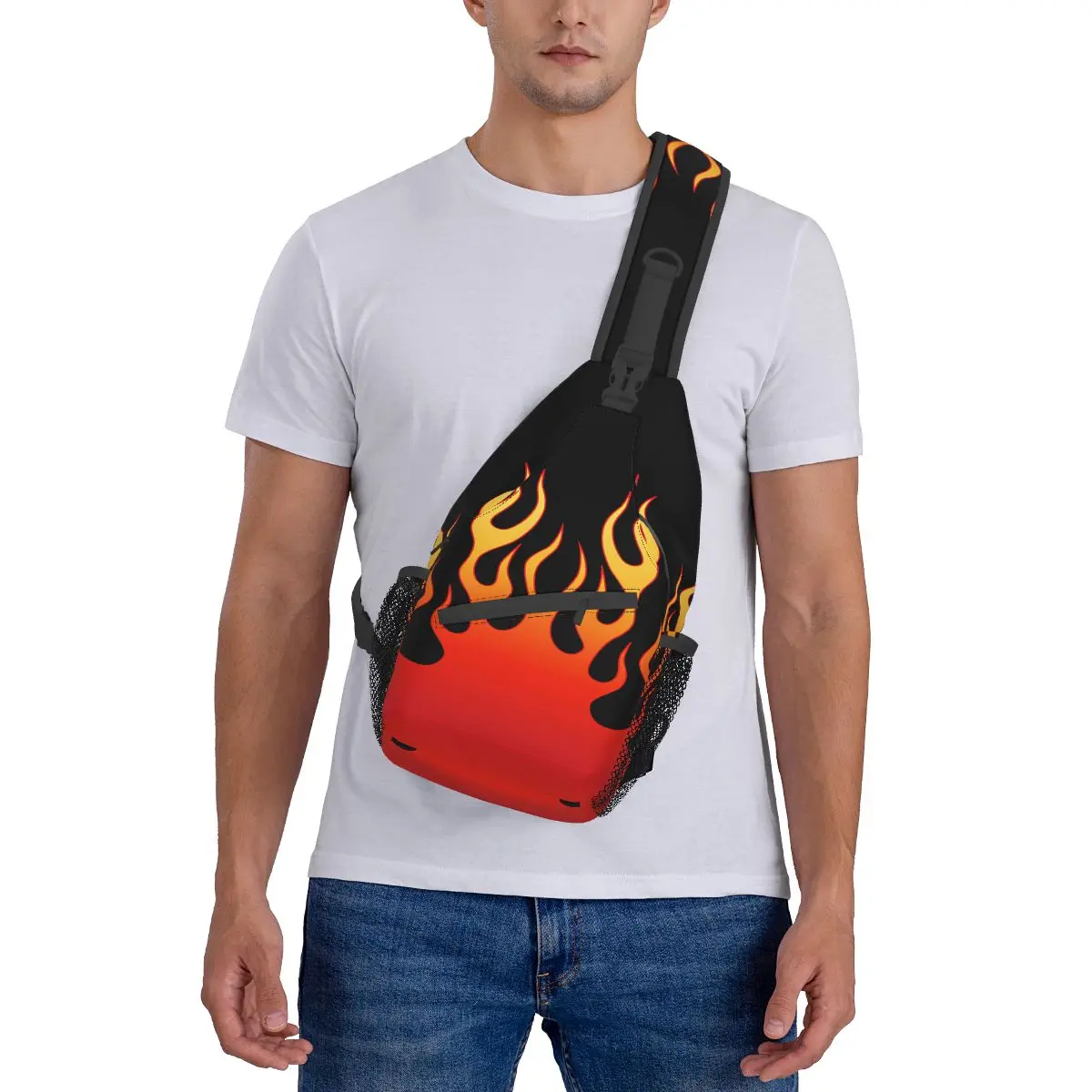 Crossbody Bag Sports Flame Fire Design Chest Bag Unisex Women Man Fashion Shoulder Backpacks Travel