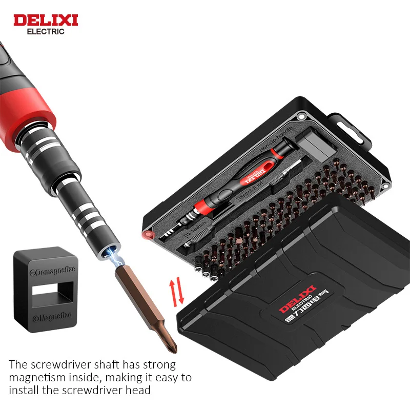 DELIXI ELECTRIC 107 in 1Precise Screwdriver Set,S2+CRV Steel Batch Head Strong Magnetic Adsorption ,Home Repair Phone,Tablet,Toy