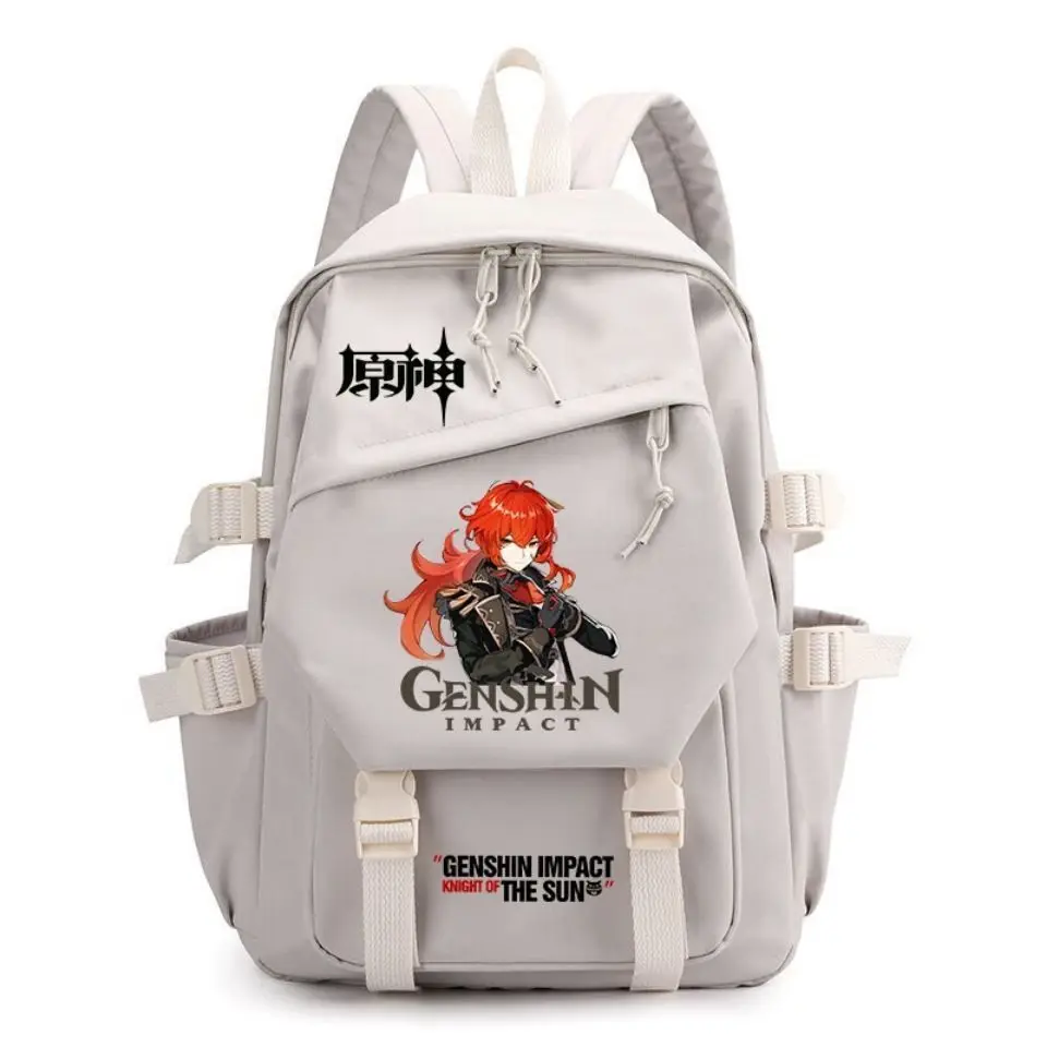 Genshin Impact Game Anime Merchandise Xiang Meng Keqing High Middle Elementary School Student Unisex Trendy Large Capacity Ani