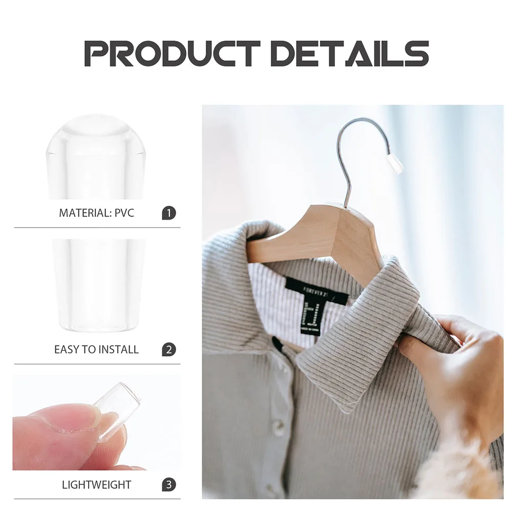 

200pcs White 5mm Round Plastic Hanger End Caps Clothes Hanger Hook Ends Wire Thread Protector Anti Scratch Design Laundry Rack