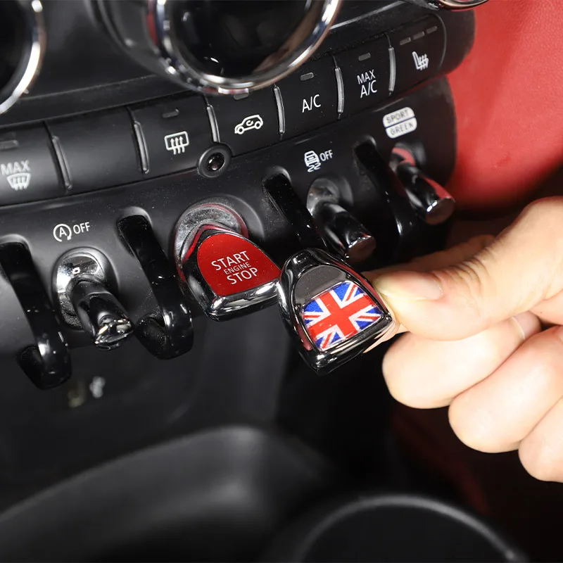 

For MINI Cooper F55 F56 F57 2014-2021 Aluminum Alloy Car Stop Start Button Decorative Sticker Car Interior Accessories