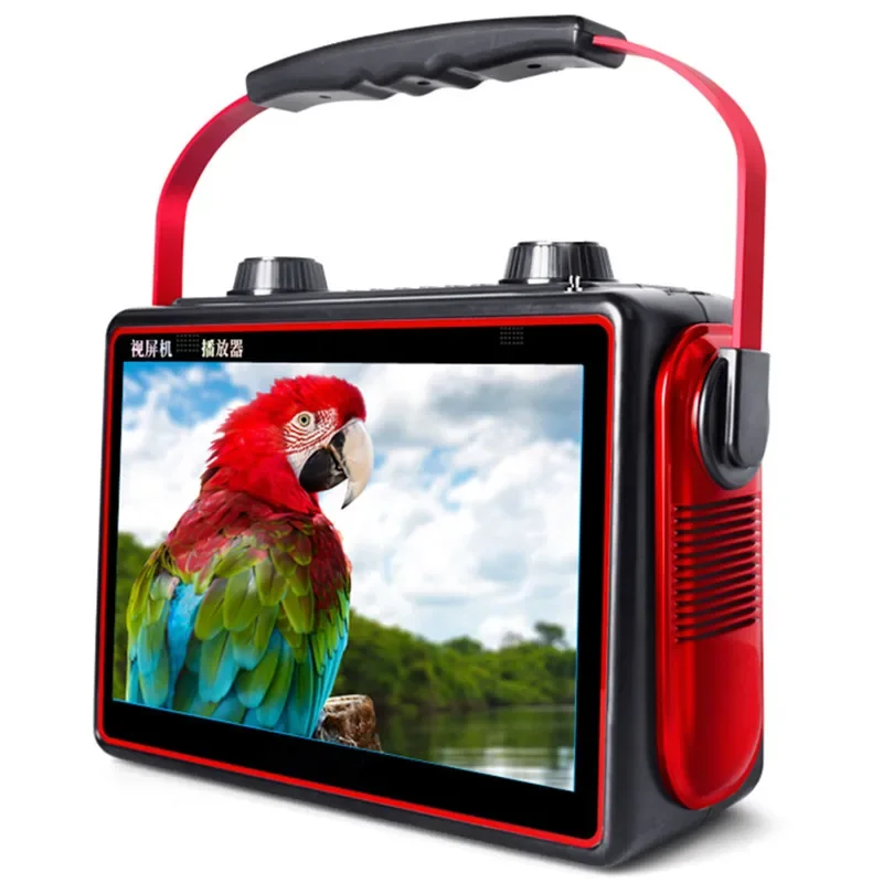 Portable HD Display Audio Wireless Bluetooth Speaker Video Machine TF Card U Disk MP3 Player Outdoor Karaoke Sound Sing Dance