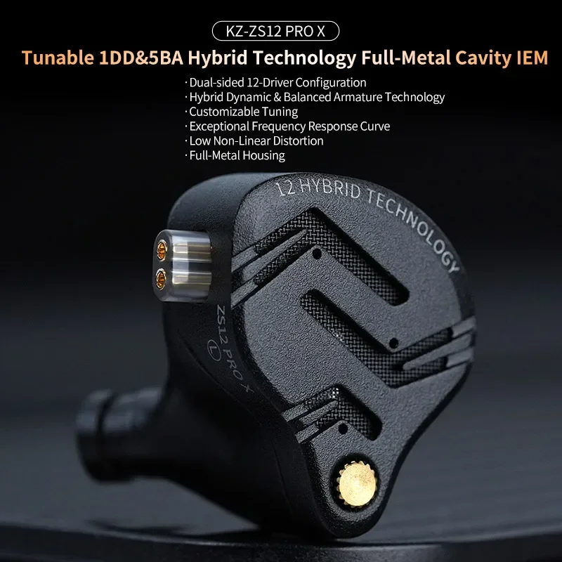 ZS12 PRO X auriculares de Metal 1DD + 5BA híbrido HIFI Bass In Ear Monitor auriculares música deporte auriculares con cancelación de ruido recién llegados