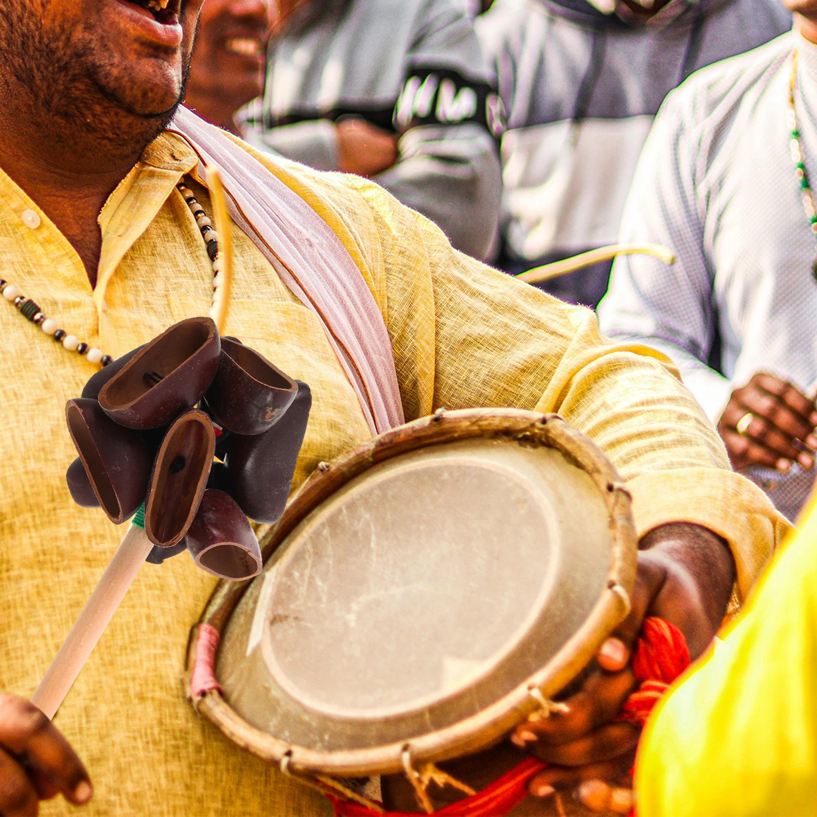 Fruit Shell Hand Ring Infant Musical Instruments Husk Handheld Rattles Toys Baby Toddler