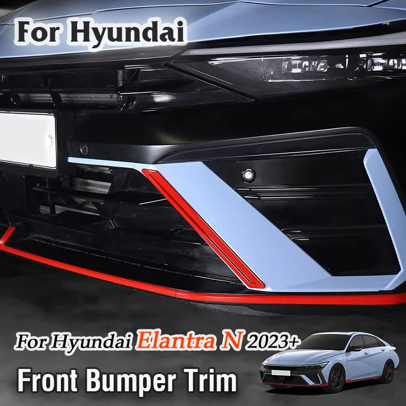 

For Hyundai Elantra N 2023 2024 2025 2026 Car Front Bumper Upper Grille Side Trim decorative Cover Accessories Exterior Stickers
