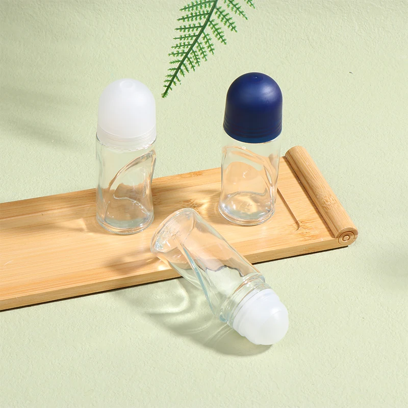 Clear Glass Roller Bottles 50ml Extra Large Roll On Perfume Oil Bottle Underarm Anti Sweat Gel Sample Test Essential Oil