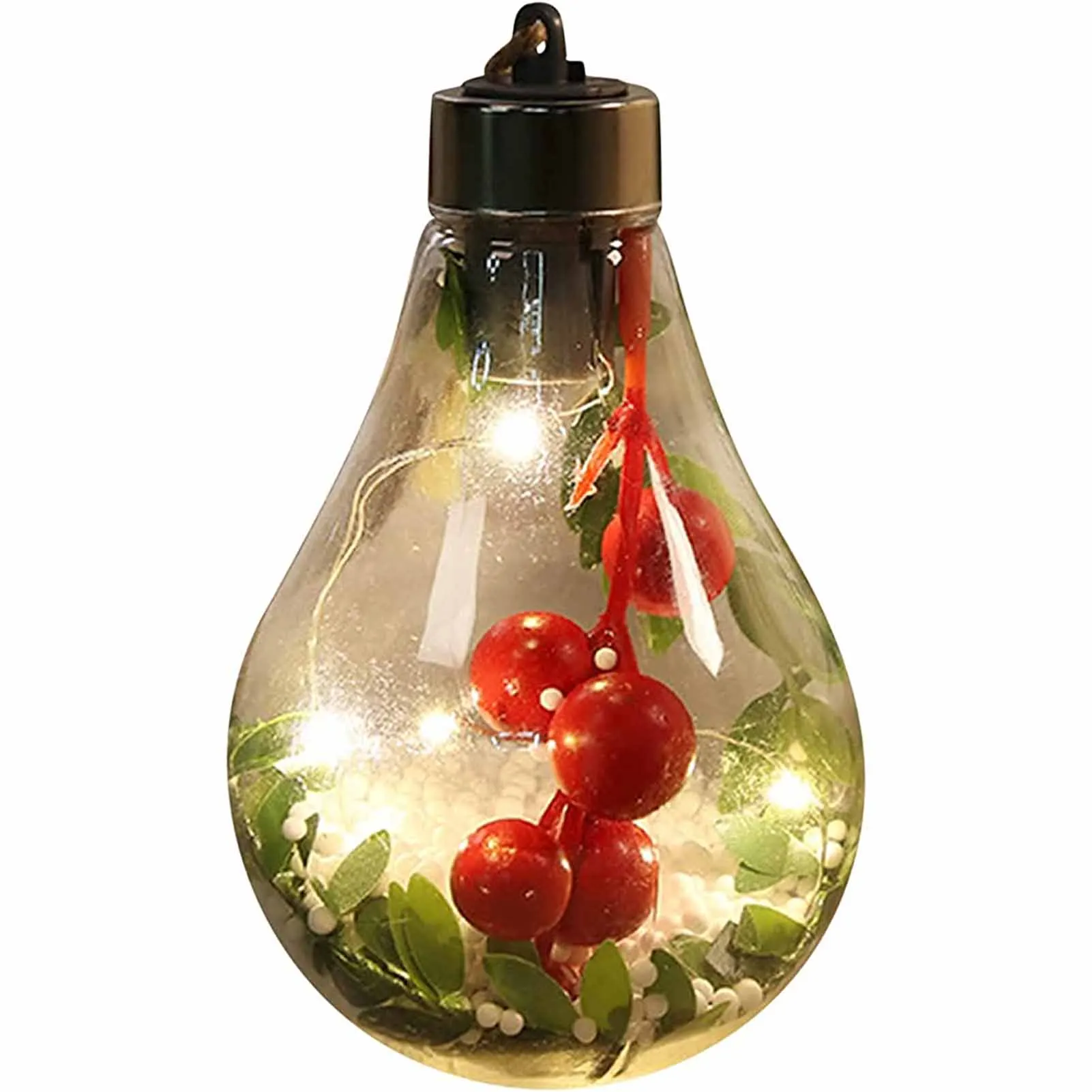 Christmas Tree Decor Bulbs Shape Glowing Pendant Coin Cell Battery Operated Pendant Ideal Gift for Toddler Kids