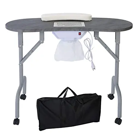 

Portable Manicure Table Foldable Nail Desk with Dust Collector Professional Nail Tech Table Salon Furniture,salon Furniture