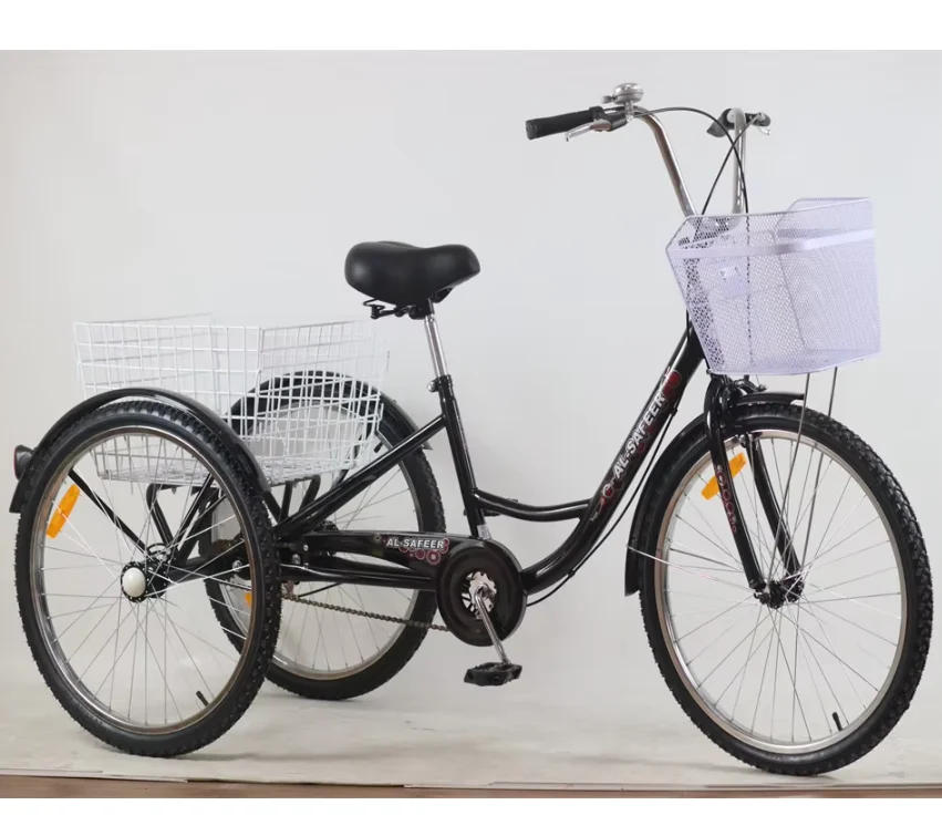 

2025 Heavy Duty Carbon Fibre 3-Wheel Reverse Trike Single Speed Pedal Non-Electric 3-Wheel Tricycle Hybrid Bike