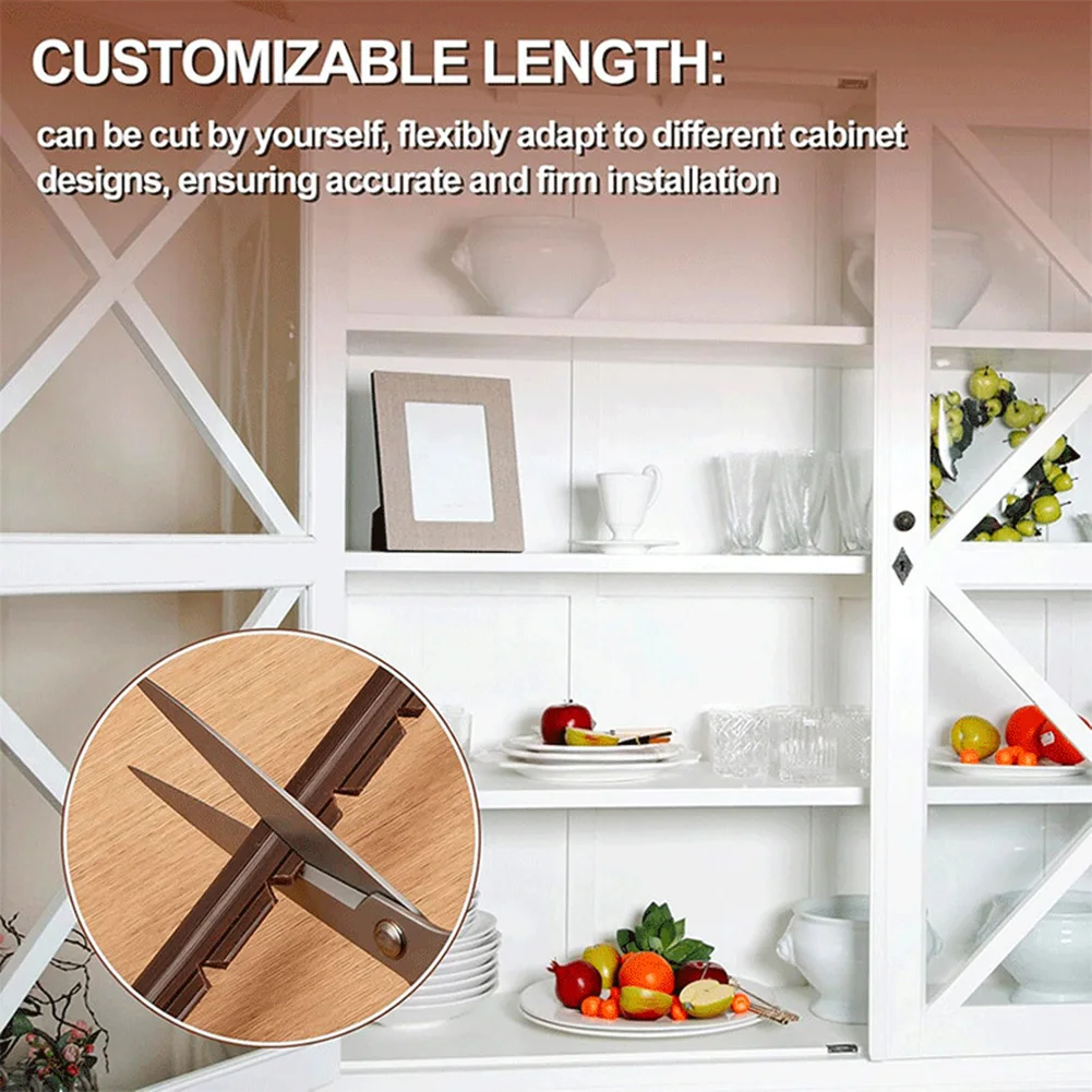 26.25ft PVC Glass Retainer Strip For Cabinet Door Groove Secure Fit Brown Clear Sealing Bar Home Improvement Hardware