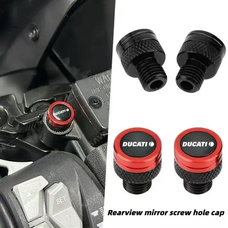 

2pcs For Ducati Panigale Diavel Superleggera V4 V2 Scrambler Monster M10*1.25 Motorcycle CNC Rearview Side Mirror Hole Cap Plug