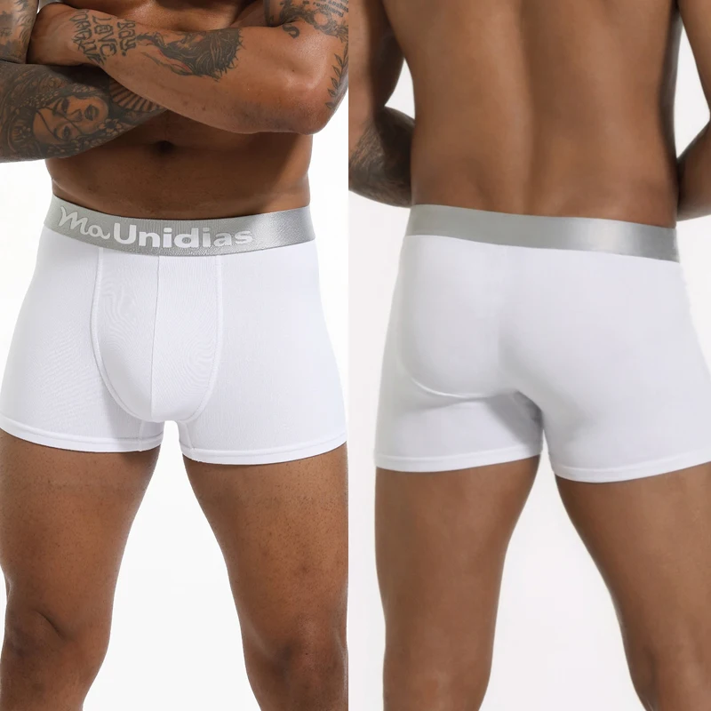 10 Pieces Bamboo Fiber Men's Underpants Solid Color Boxer Briefs Breathable Boxers Underwear Man Stretch Men Panties
