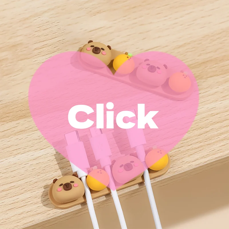 Portable Capybara Cable Organizer Punch-free Silicone Data Cable Fixed Cable Winder Cartoon Charging Cable Storage