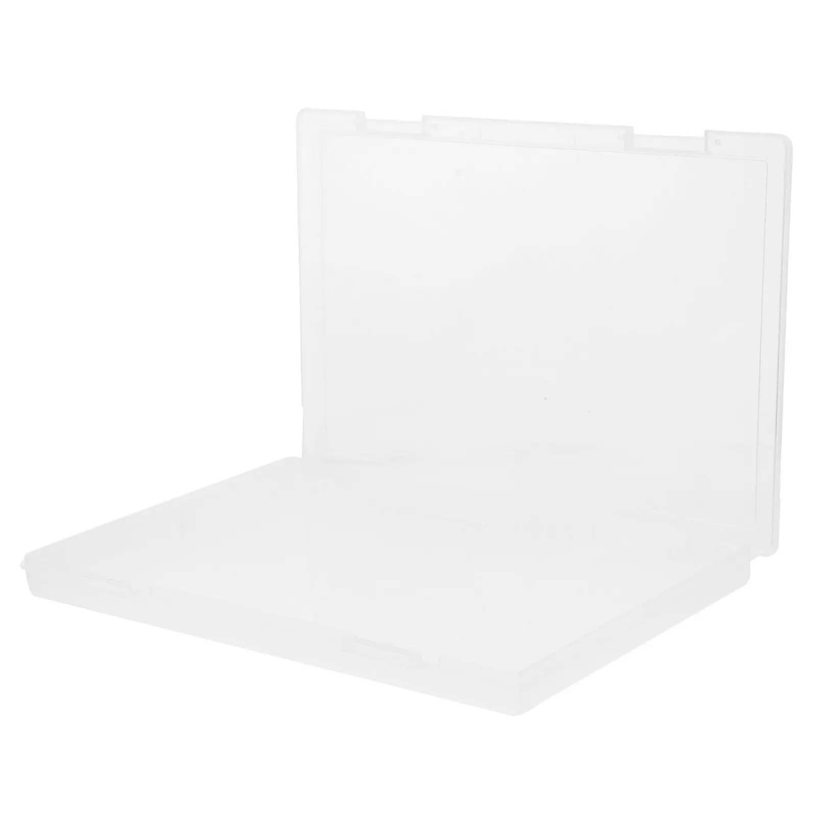 Clear PP Plastic File Box with Lid Transparent Document Storage Organizer for Office Home Travel Magazine Photo Paper Protection