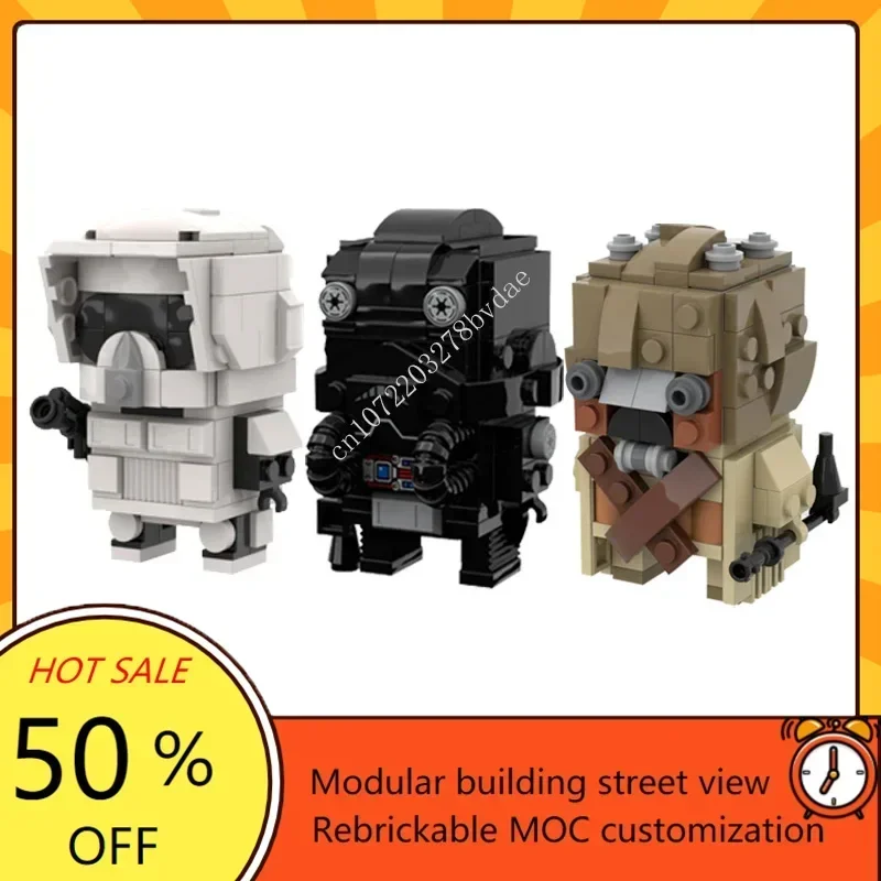 

MOC Супергерой Императорский разведчик, пилот императорской тяны, Tusken Raider Brickheadz, строительные блоки, фигурки животных из мультфильмов, игрушки, подарки