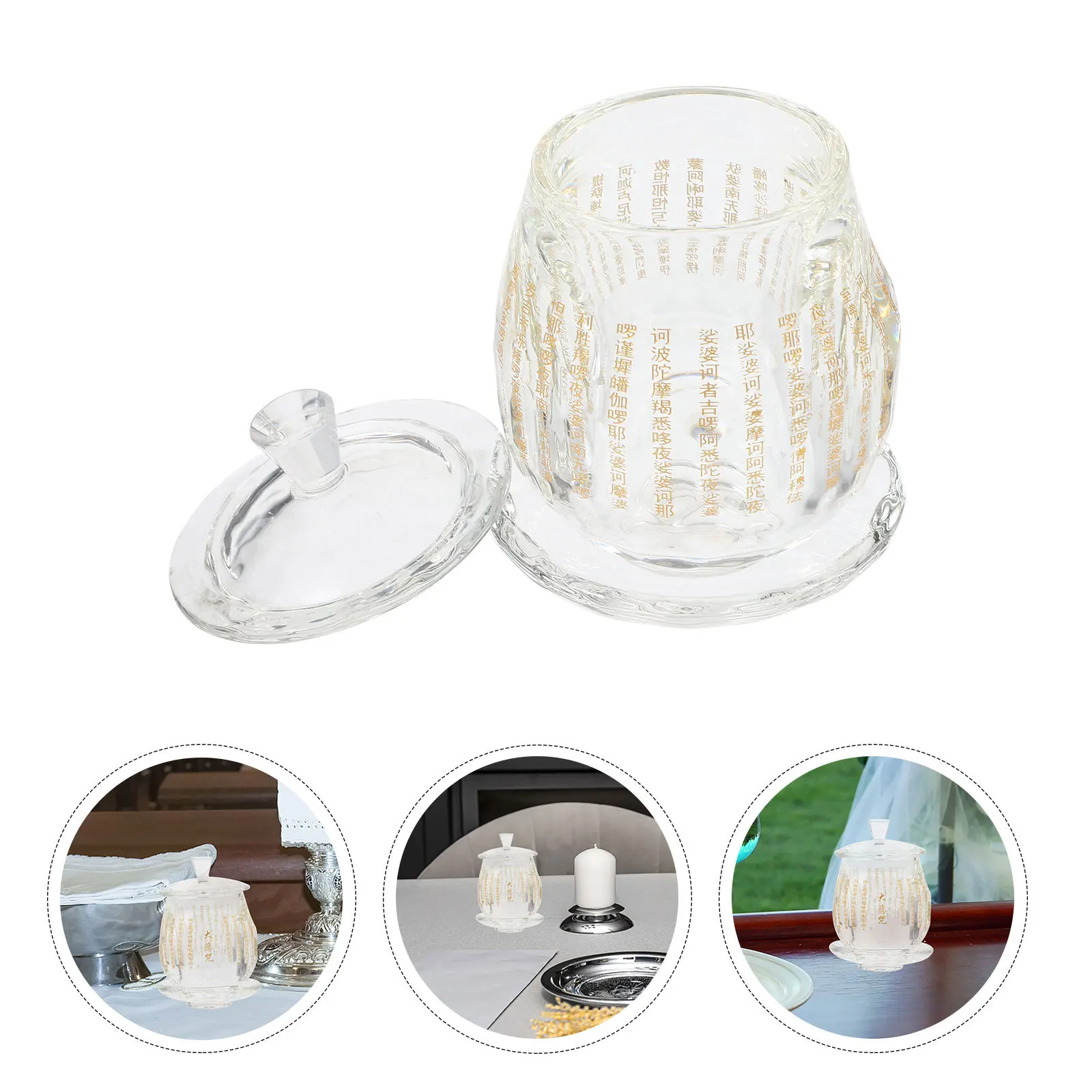 

Crystal Buddhist Offering Cup Sturdy Polished Edges Silent Worship Home Temple Decorative Water Container Sacred Meditation