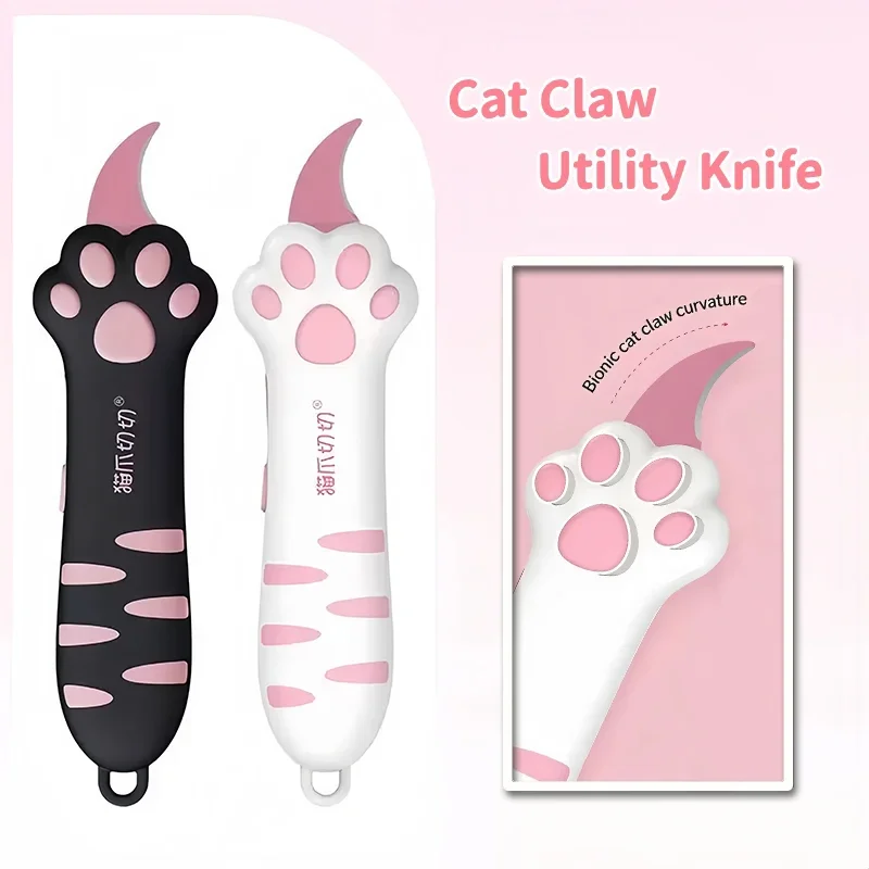 Cute Cat Paw Retractable Utility Knife Multi Function Portable Safe Unboxing Tool Kindergarten Craft Class Paper