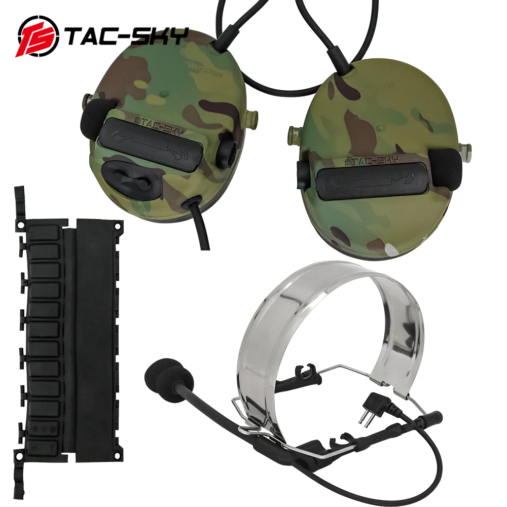 TS TAC-SKY COMTAC III silicone earmuffs new detachable headband noise-cancelling pickup camouflage tactical headphones