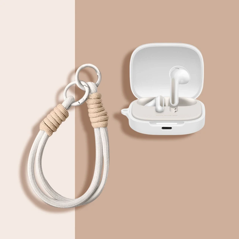 حافظة سماعة الرأس مناسبة لـ Redmi Buds 5 6s 6 Play 7s حافظة من السيليكون مناسبة لـ Xiaomi Redmi Buds 6 مع إبزيم مضاد للخسارة