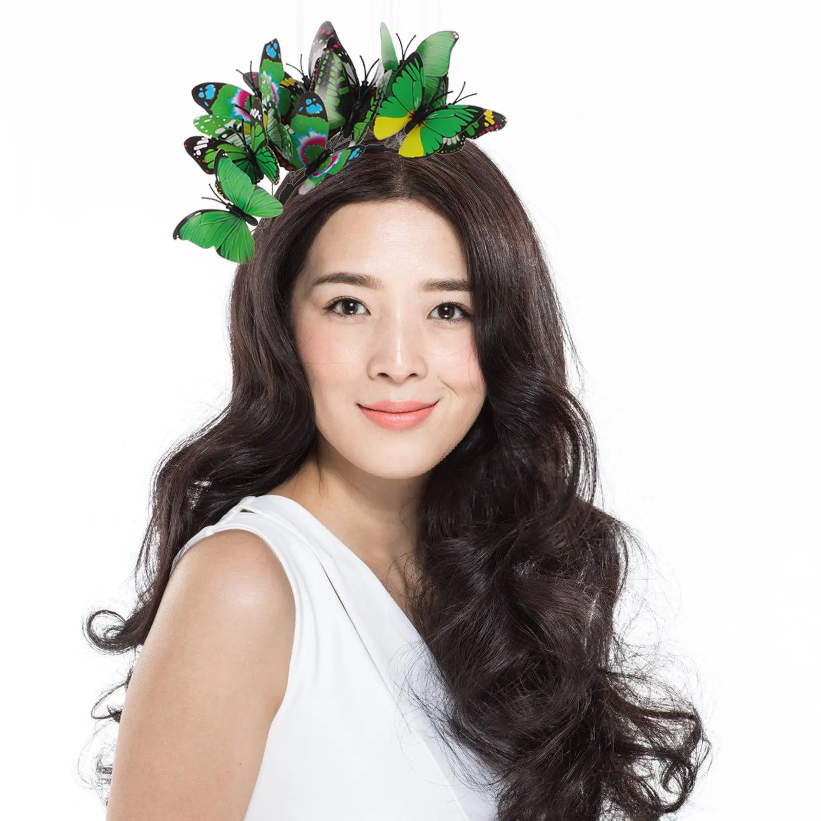 

Повязка на голову с бабочками для невесты, свадебной вечеринки, фестиваля, чаепития, сценического выступления, фотосессии, в стиле ретро, с цветочным декором, для женщин