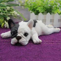 Sleepy Bulldog Sculpture Ornaments Outdoor Courtyard Simulation Dog Garden Micro Landscape Decor Crafts Car Interior Accessories