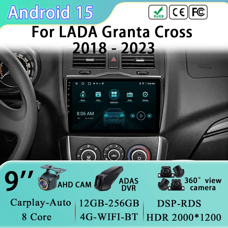 

Android 15 Multimedia Video Player For LADA Granta Cross 2018 - 2023 Car Radio GPS Navigation Stereo 4G Wifi Head Unit No 2 din