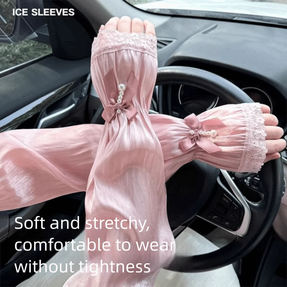 

Breathable Sun Protection Sleeves Elegant Solid Color Arm Sun Sleeves Elastic Long Sleeves UV Protection Sleeves Summer Wear
