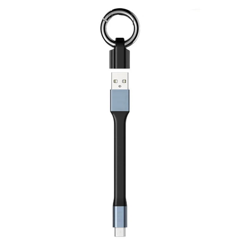 PHILE-Mini 3A USB Type-C Fast Charging Data Cable Portable Keychain QC 3.0 USB Type C Short Cable For Type C USB Devices