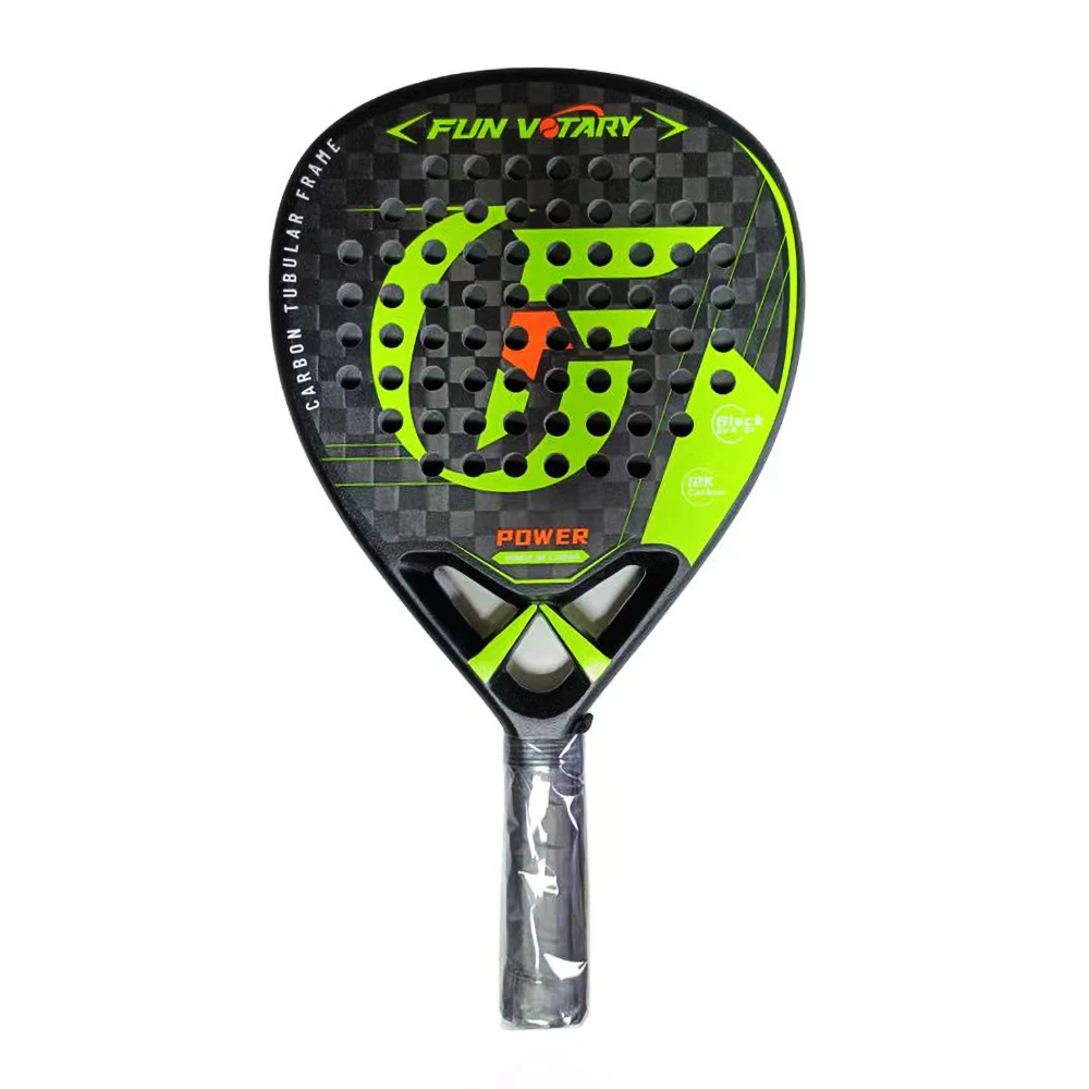 Carbon Fiber Padel Tennis Racket, Rough Surface, Diamond Shape, High Balance, EVA, Soft Memory, Sports Paddle Racquet