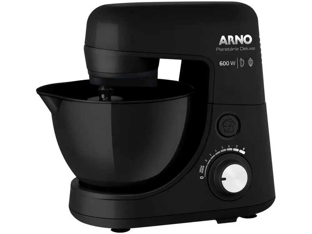 Batedeira Planetária Arno Preta 600W Deluxe - 110V