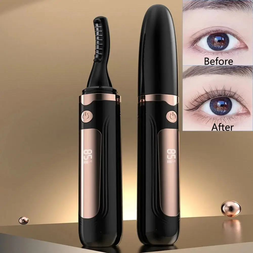 Długotrwała elektryczna podgrzewana zalotka do rzęs, zapobiegająca oparzeniom, naturalnie wyglądająca, przenośne urządzenie do podkręcania rzęs, łatwe w użyciu.
