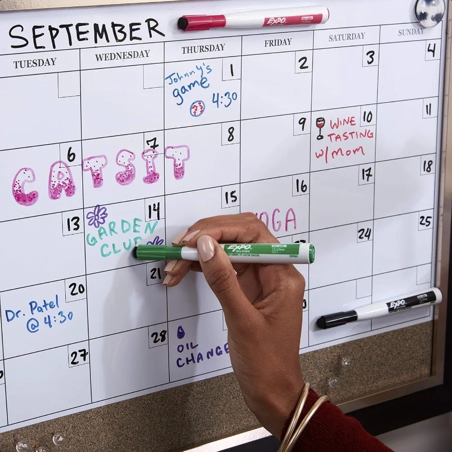 Magnetic Dry Erase Markers with Eraser Fine Tip Assorted 8 Count