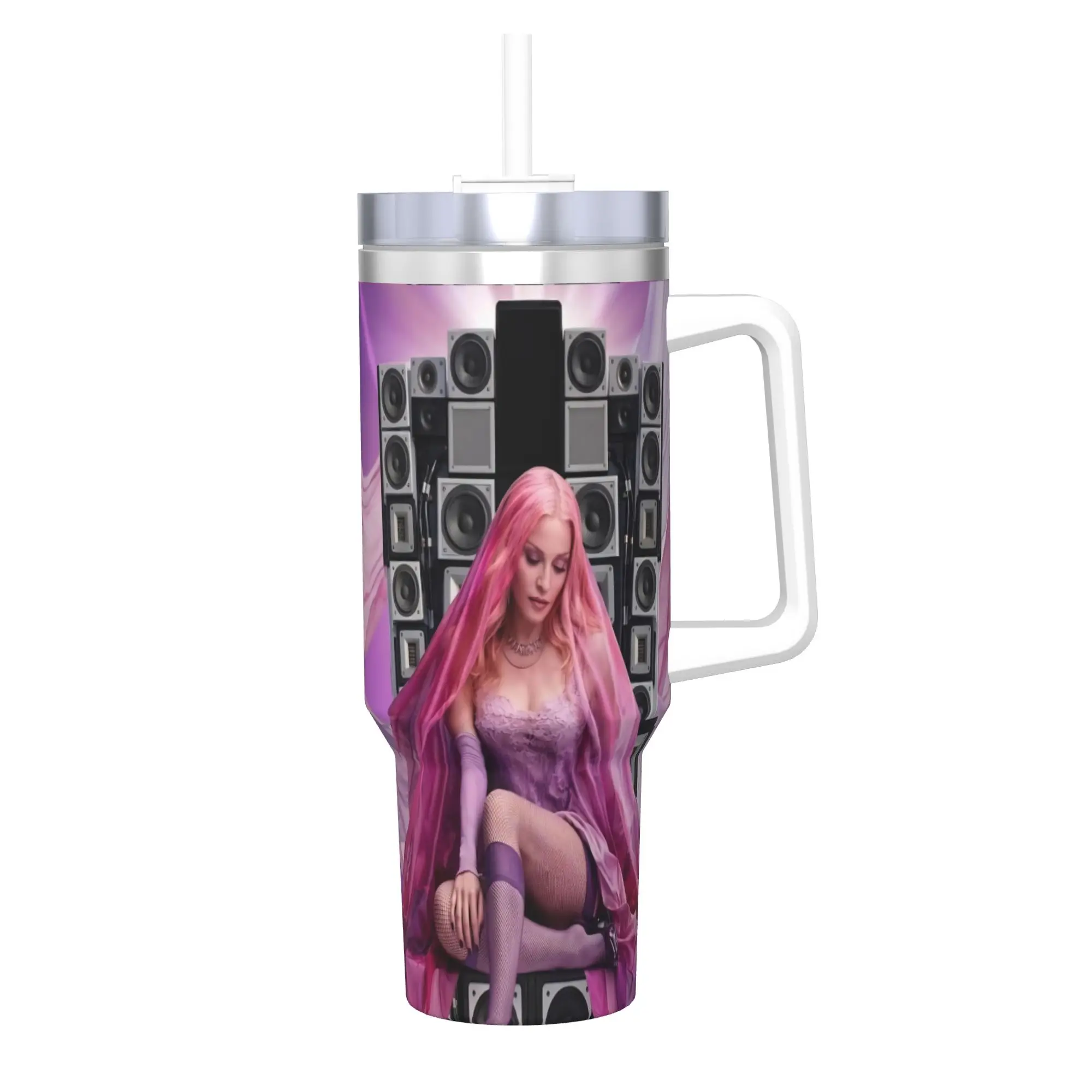 M-Madonnas Confessions II Tumbler With Straw  Stainless Steel Mug Double Wall Vacuum Insulated for Cold Or Hot 40oz