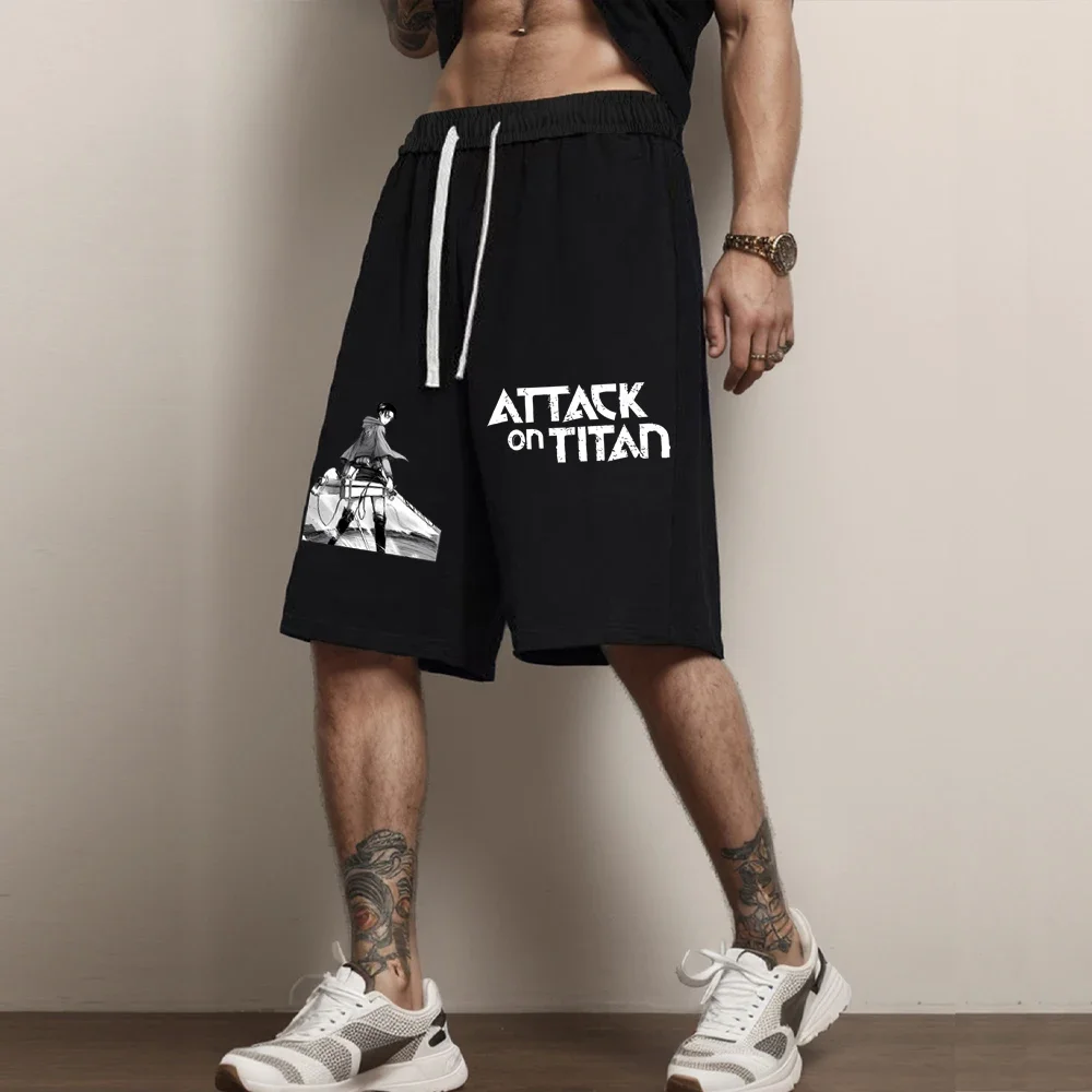 Attack on Titan Shorts pantaloncini stampati Anime Summer Casual Sportswear Men GYM Workout pantaloncini sportivi Fitness maschili Hip Streetwear