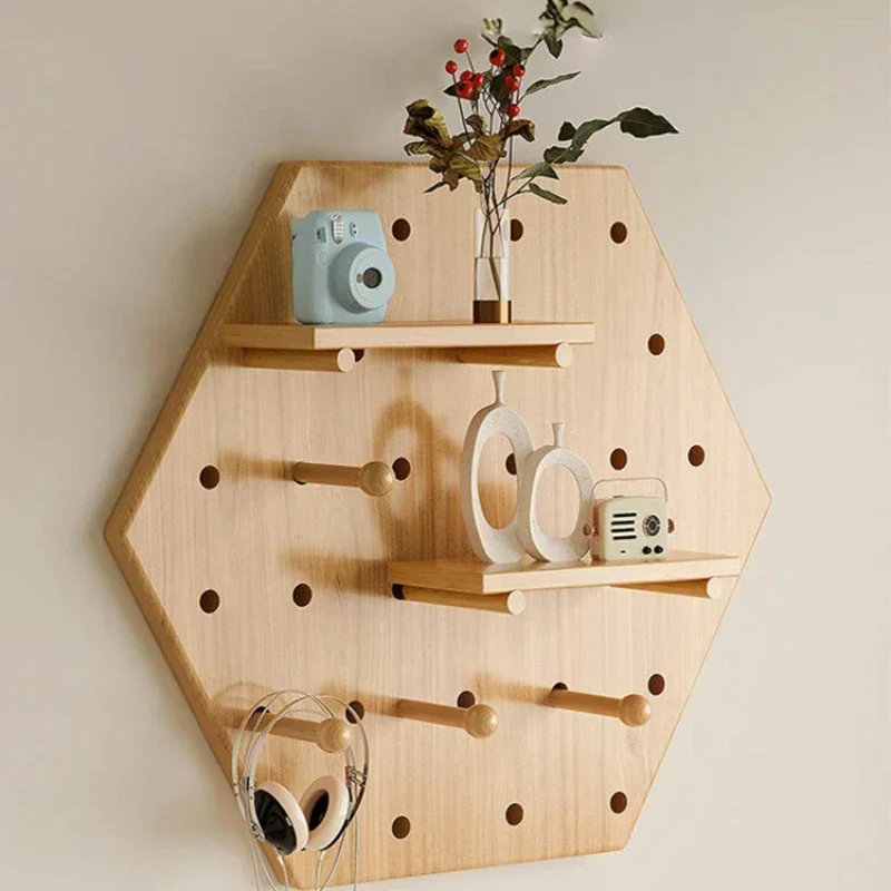 Useful Free Style Wall-mounted Storage Board Irregular Decorative Panel Foyer Background Showcase Stylish Display Shelf Home