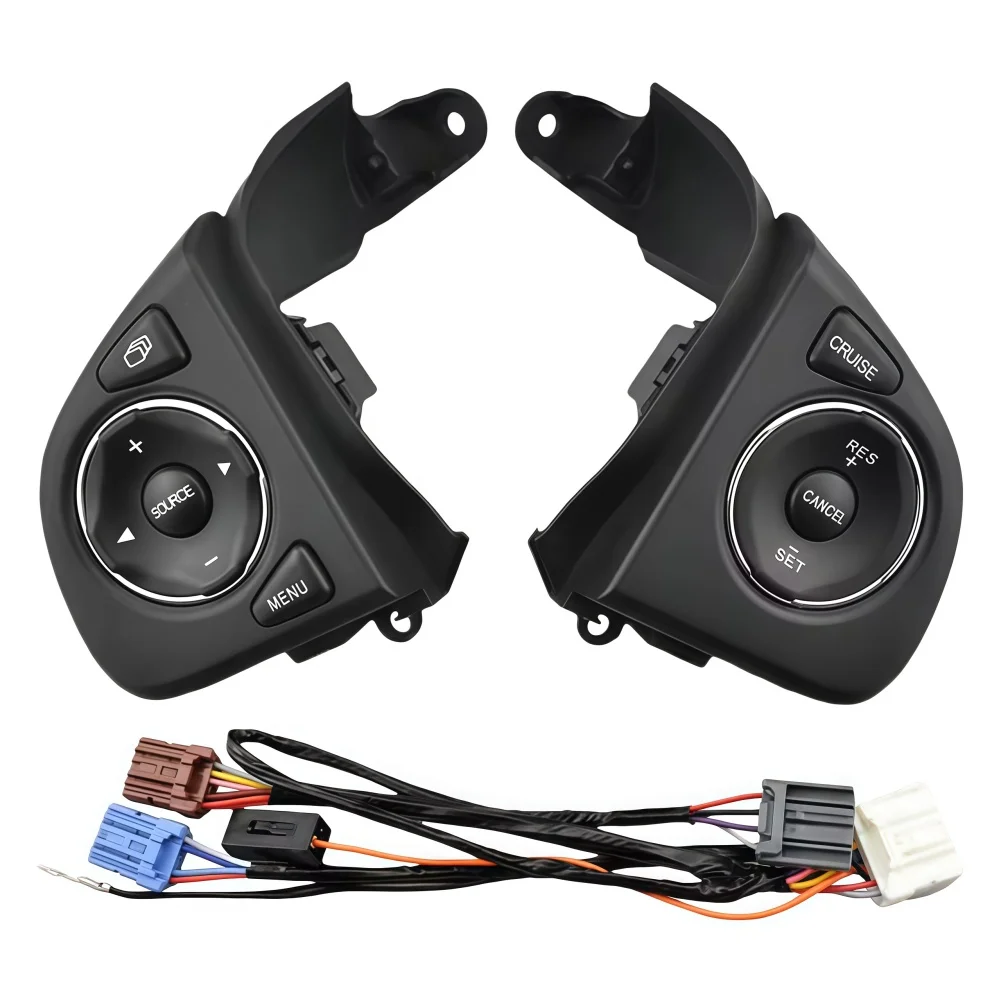 

Cruise Button Steering Switch ABS Plastic Normally Open 4-way Circuit Screw Terminal Steering Wheel Replacement