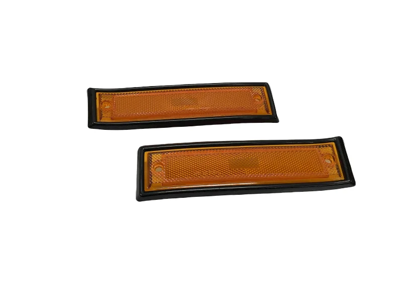 

Exquisite Show-Quality 2 Pc Side Marker Light Amber Lens With Black Trim For Chevrolet Gmc Ck Pick Up Blazer Jimmy 81-91