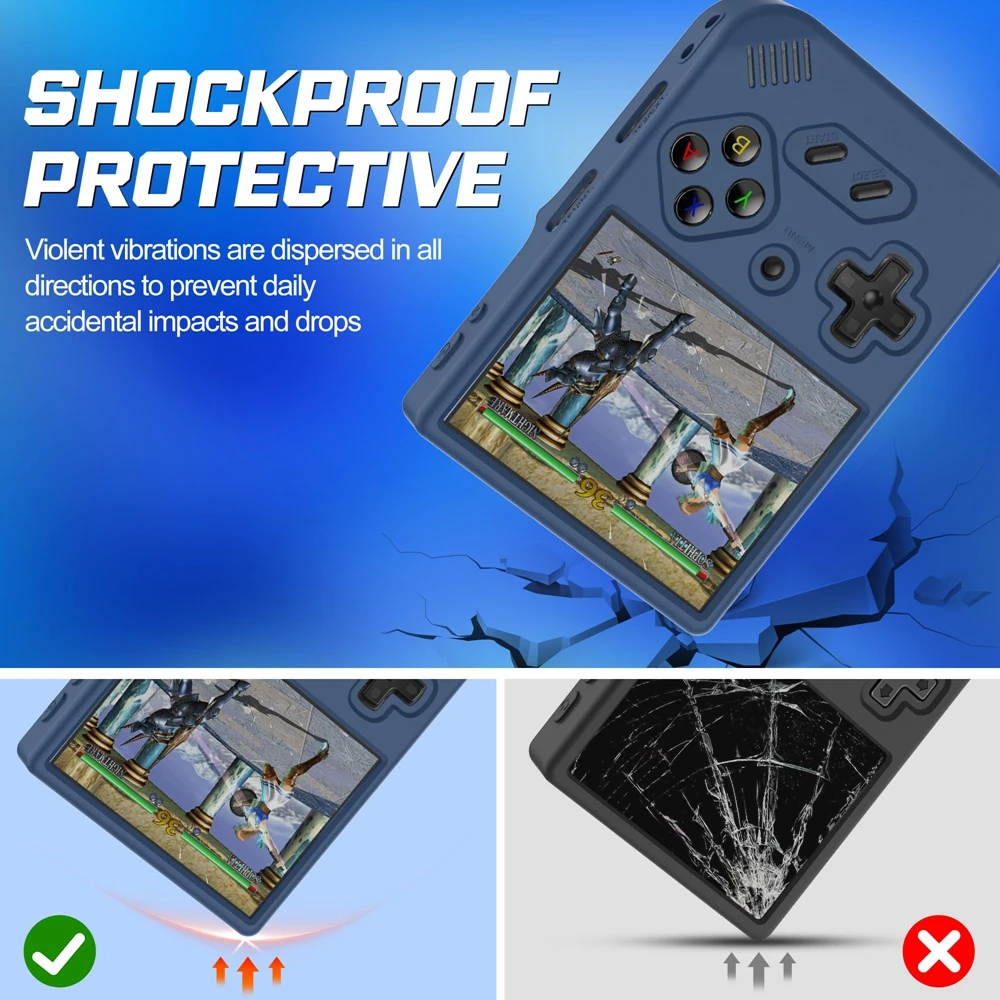 Rg35xx plus用シリコン保護カバー,ソフトケース,スリーブ,傷防止,ストラップ付き滑り止め,ゲーム機