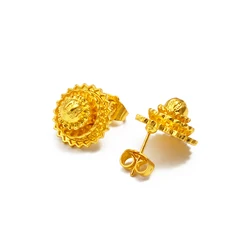 Anniyo 1.5CM Round Eritrea Stud Earrings for Women Girls Kids Ethiopian Jewelry African @@330306