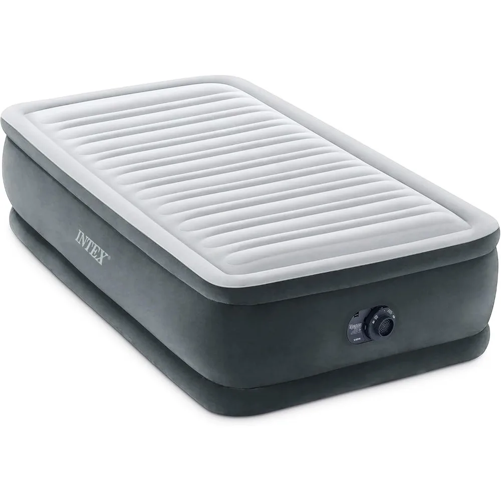 

Intex Twin Size Air Mattress 18in Height Built-in Pump Dura-Beam Comfort-Plush Portable Inflatable Bed for Camping Travel Guests