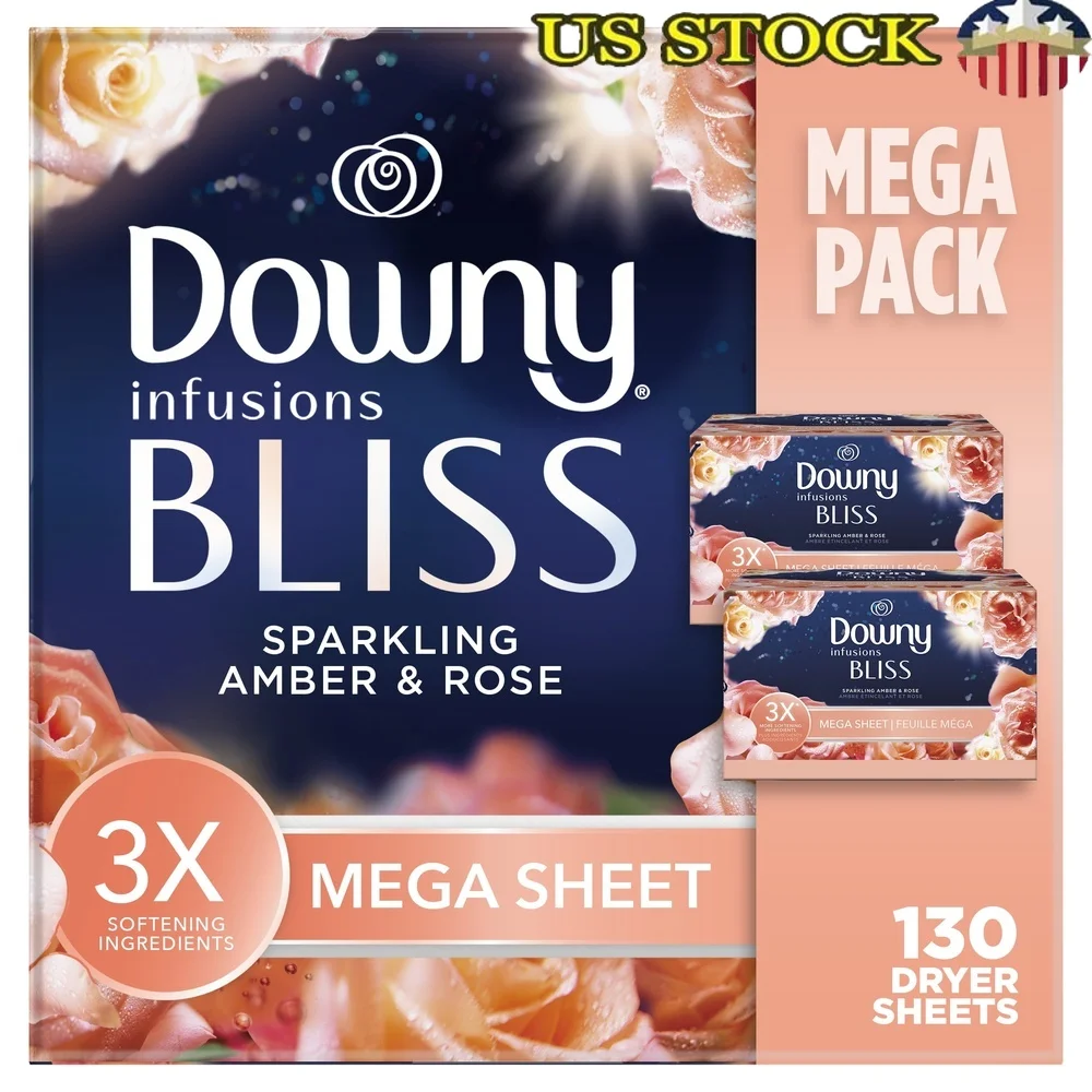 

Мега-сомягчитель ткани, сушилка, аромат янтарной розы, 130 шт., статический контроль, снижение морщин, долговечная свежесть, стирка