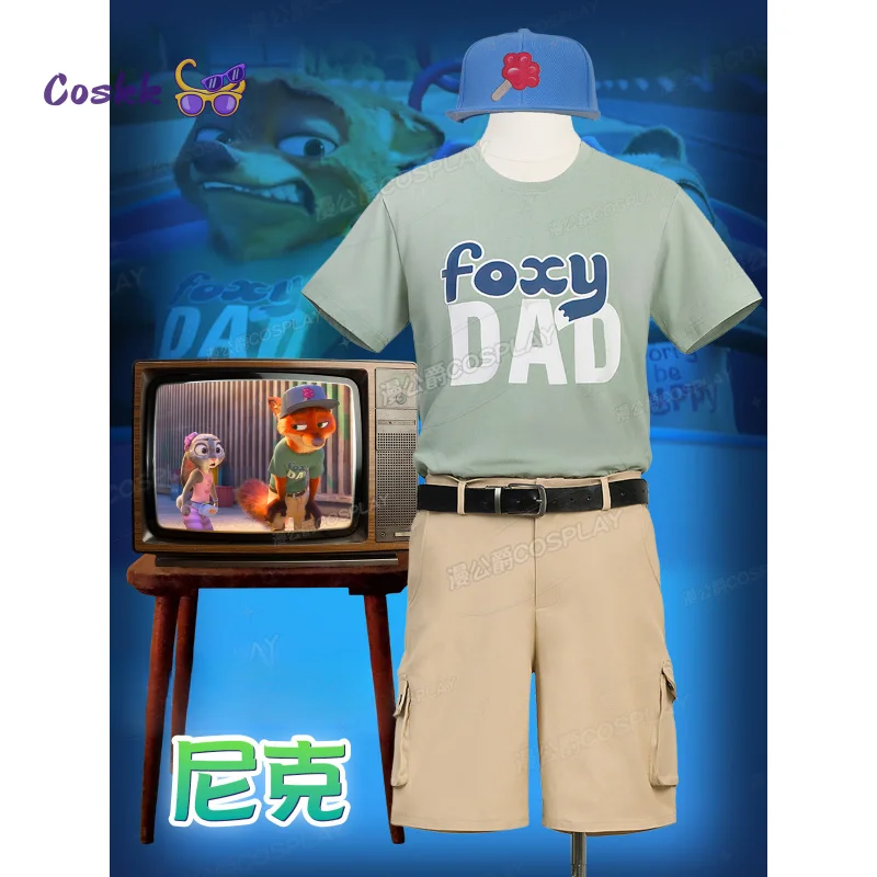 

Фильм ZPD Fox Nick Wilde Косплей Костюм Женская Мужская Аниме Футболка Брюки Хэллоуин Рождество Анимация Конвенция Повседневная Одежда